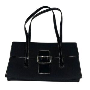 Nine West Black Shoulder Bag with Buckle Accent
